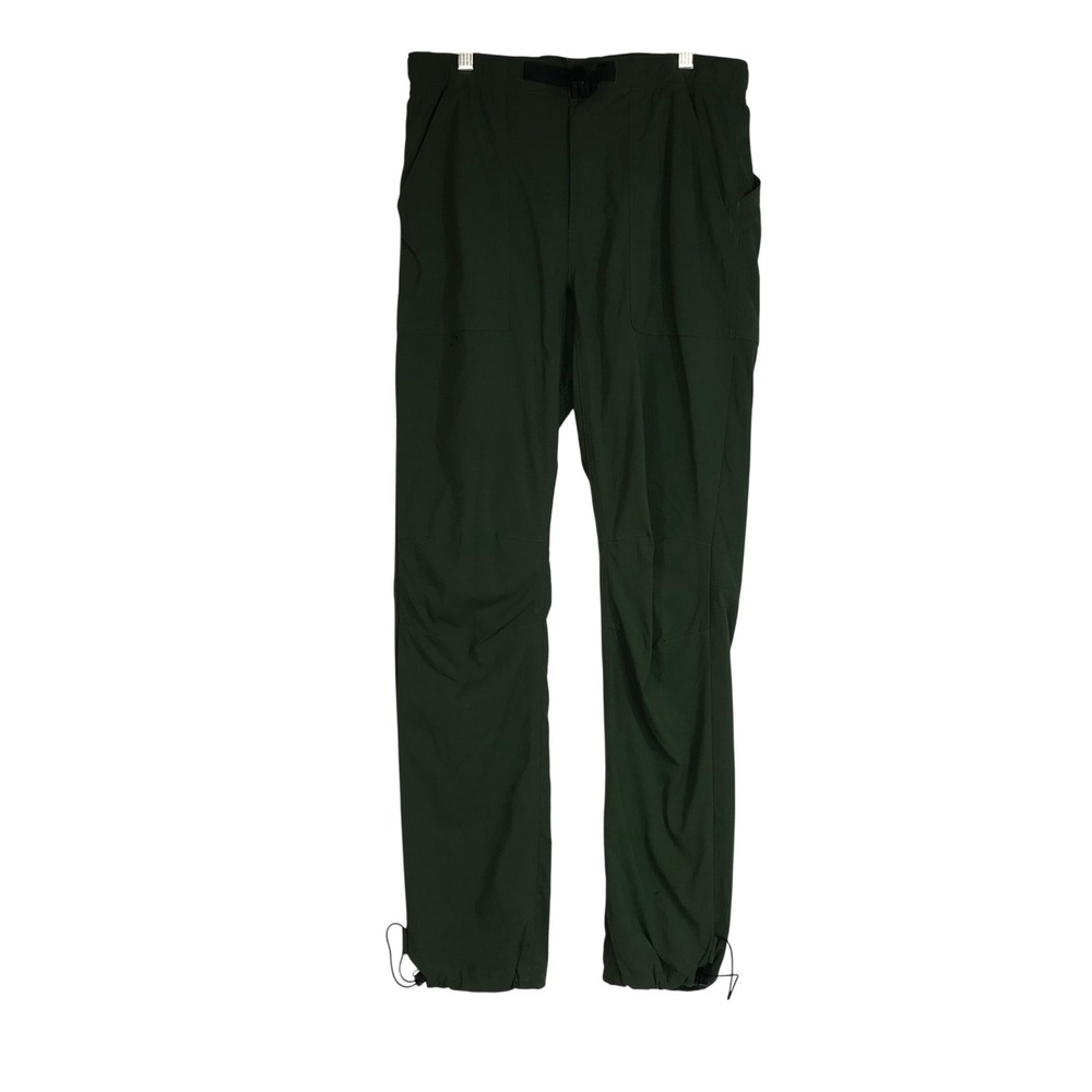 Topo Designs Mens Tech Pants Olive Green Small Integrated Belt Cinch Hem Hiking